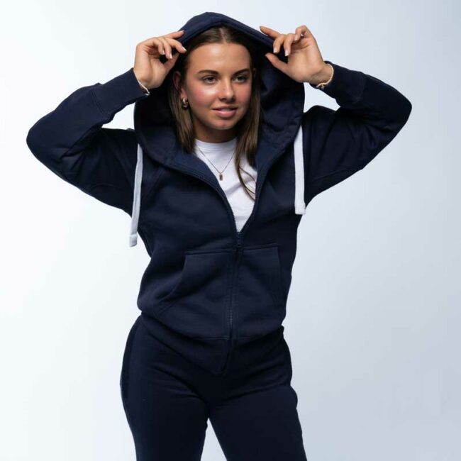 Zip Hoodie Dame Marine