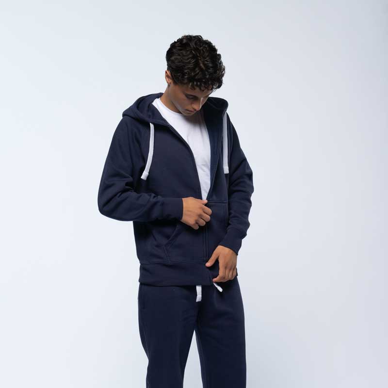 Zip Hoodie Herre Marine