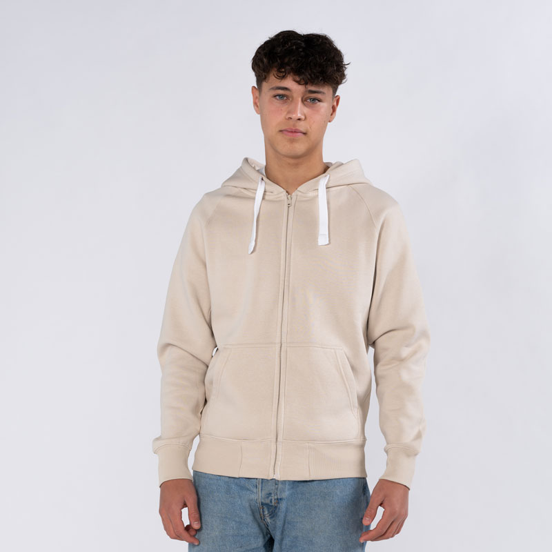 Zip Hoodie Herre Beige