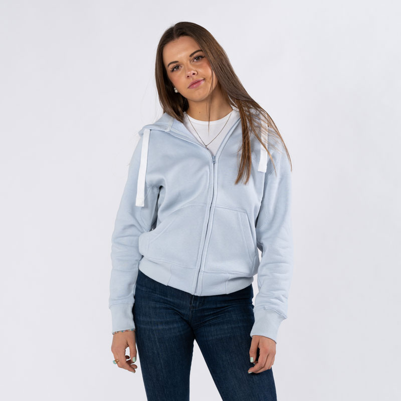 Zip Hoodie Dame Lyseblå