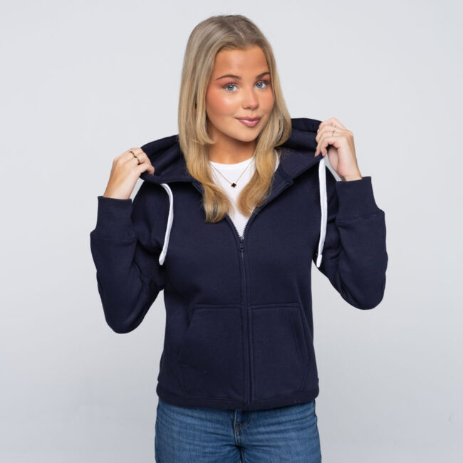 Zip Hoodie Dame Marine