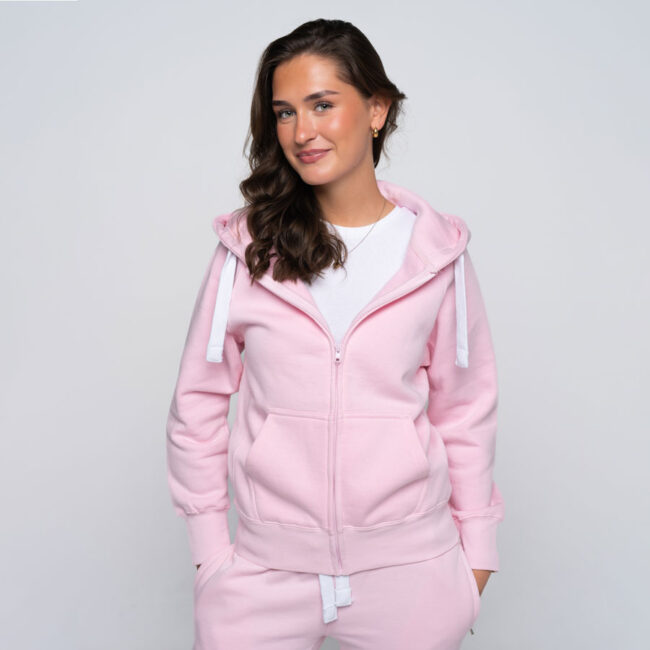 Zip Hoodie Dame Rosa