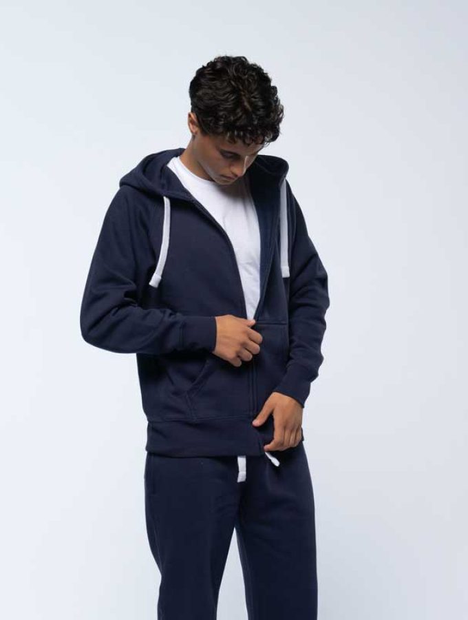 Zip Hoodie Herre Marine