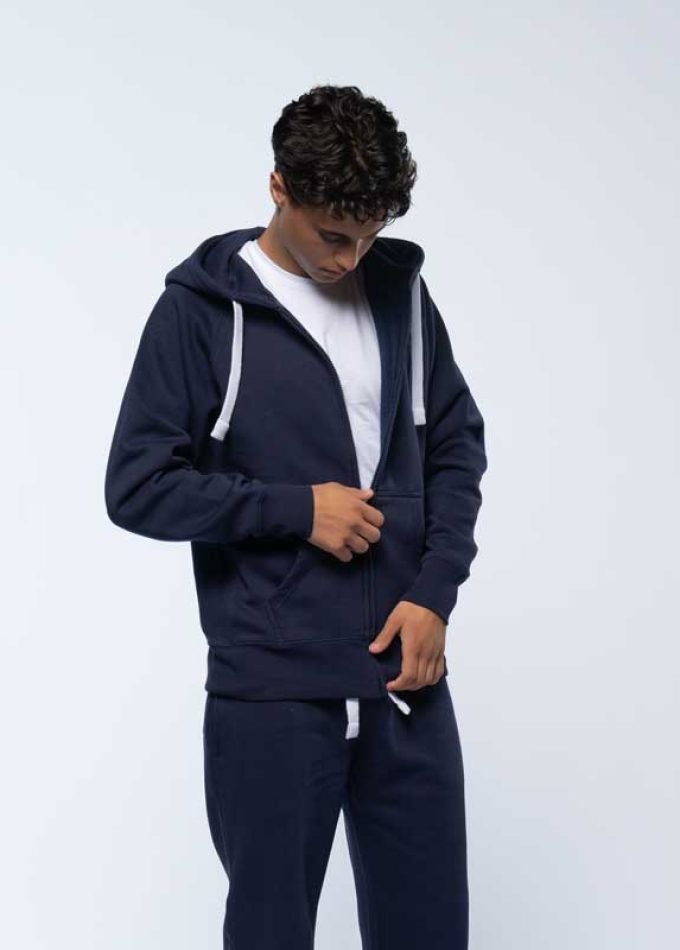 Zip Hoodie Herre Marine