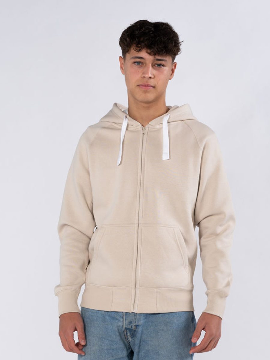 Zip Hoodie Herre Beige