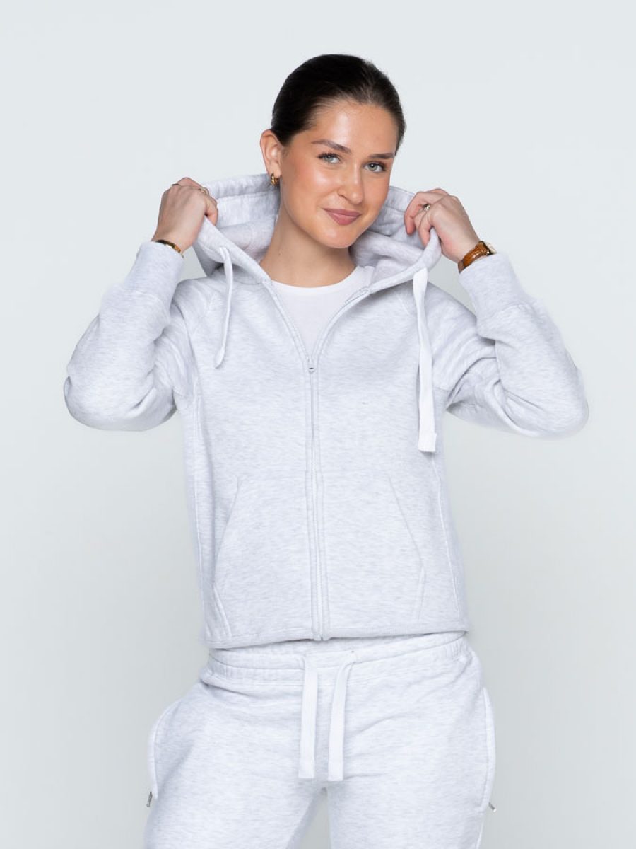 Zip Hoodie Dame Aske