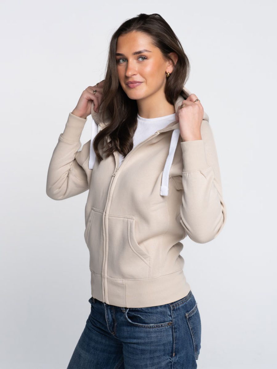 Zip-Hoodie-Dame-Beige-II
