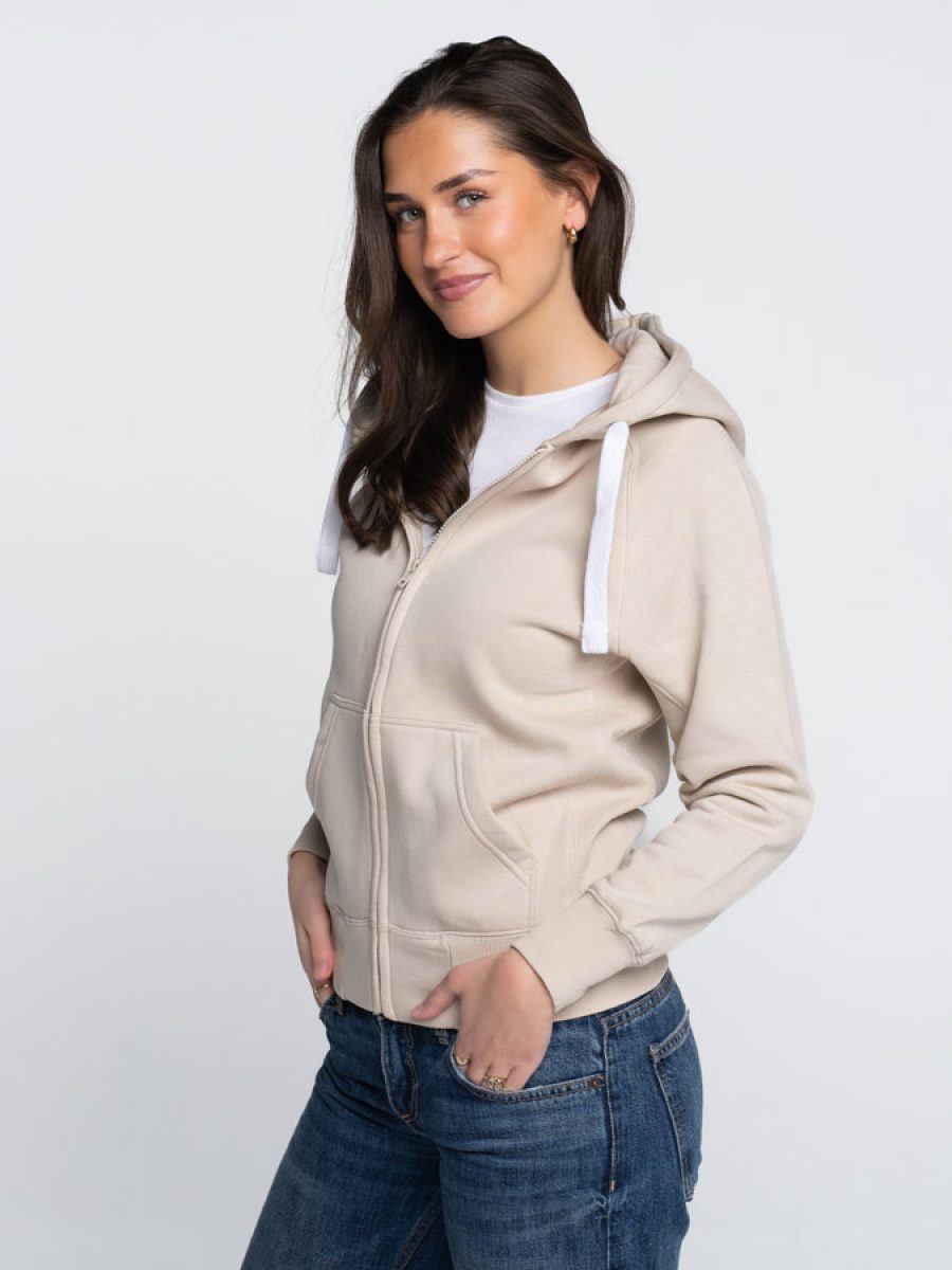 Zip-Hoodie-Dame-Beige-III