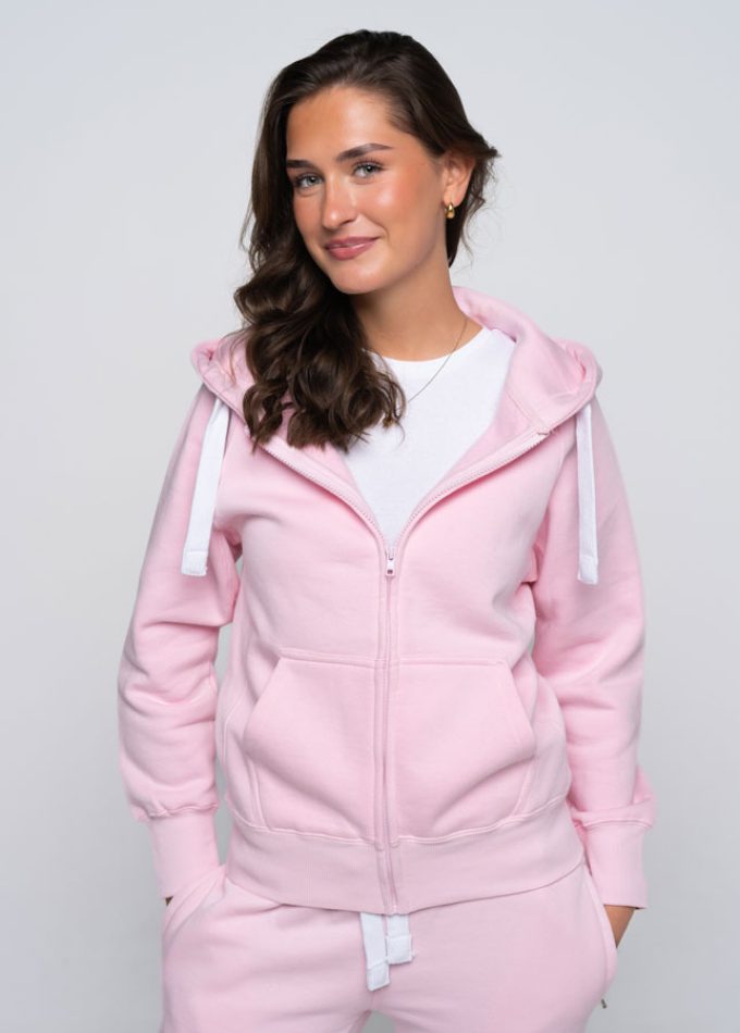 Zip-Hoodie-Dame-Rosa