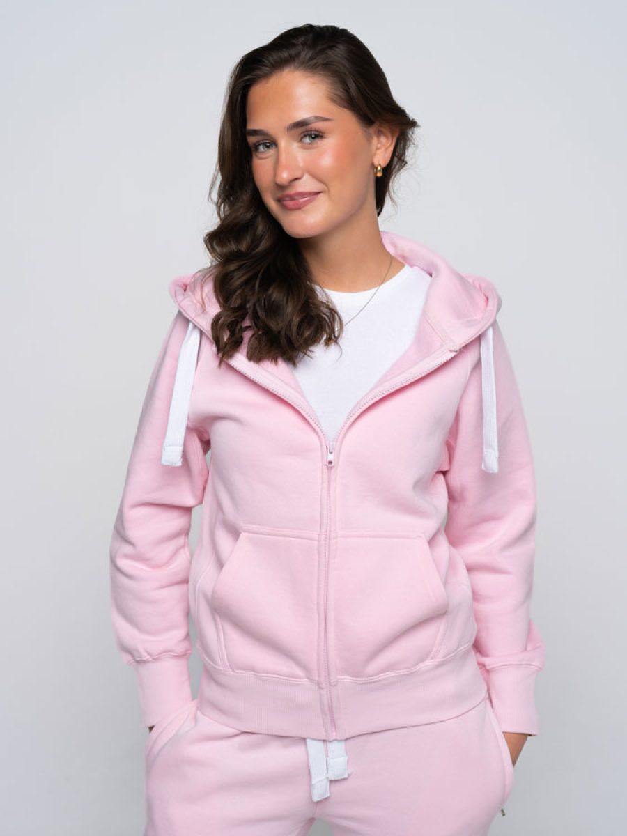 Zip-Hoodie-Dame-Rosa